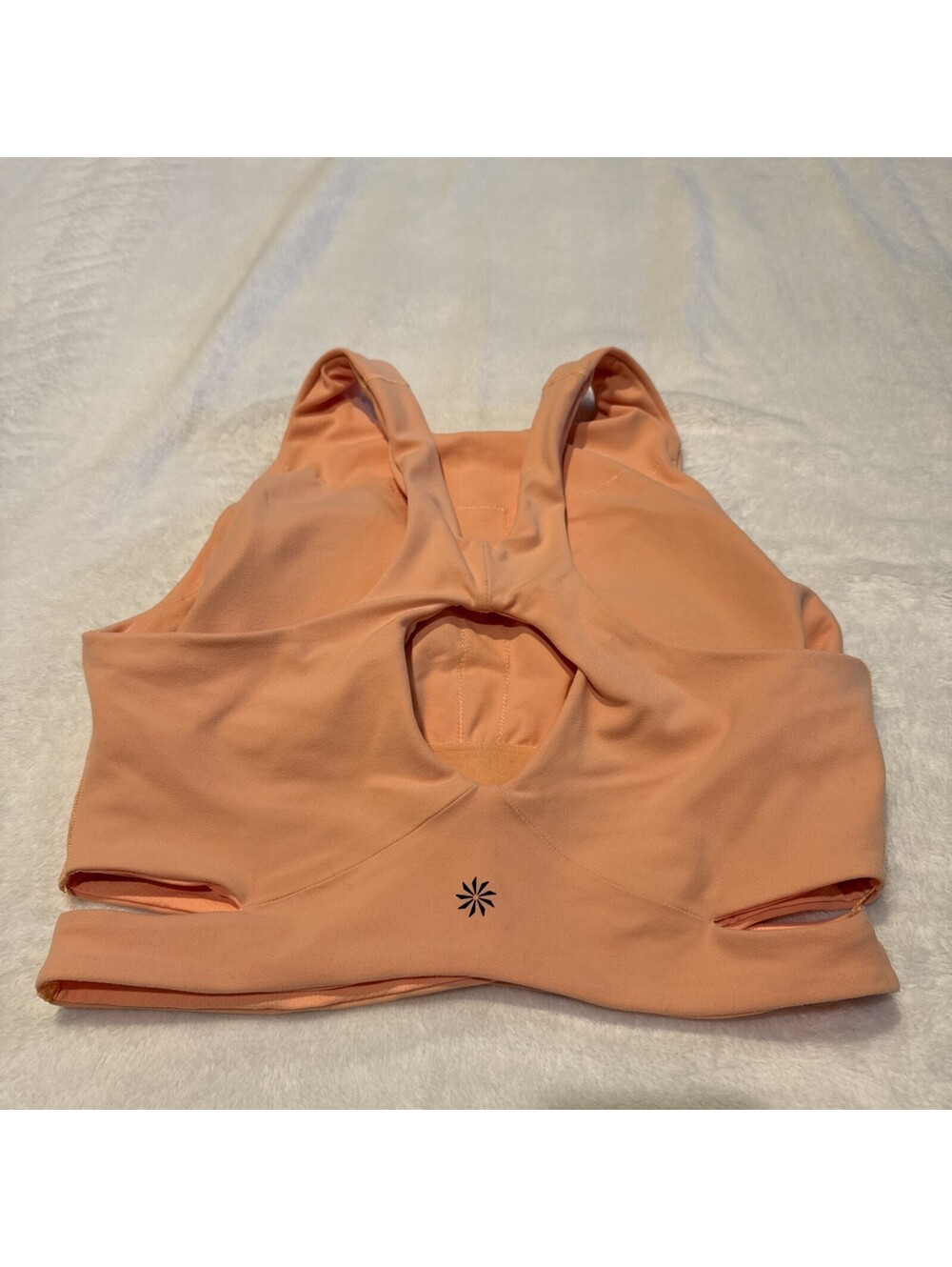 Athleta Conscious Cut Out Crop Top  Light Orange  Bra S (003) - Picture 2 of 4